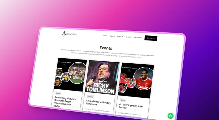 AK Promotions website